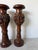 Asian Vintage Handcrafted - Intricate Wildlife Relief Carvings Asian Teak Wood Floor Vases – Pair For Sale - Image 3 of 12