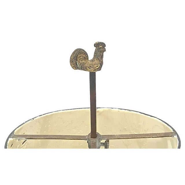 Brass Antique Rooster Double-Arm Tole Bouillotte Lamp For Sale - Image 8 of 9