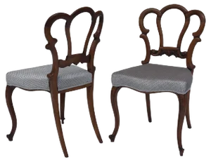 Set of Victorian Walnut Side Chairs