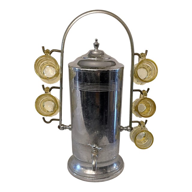 Early 20th Century Art Deco Absinthe Dispenser Set- 6 Pieces For Sale