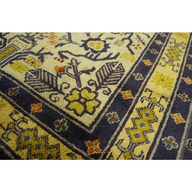 1920s Ivory Yellow Medallion Classic Antique Chinese Silk Rug 3'10'' X 6' Knotted Carpet For Sale - Image 4 of 11