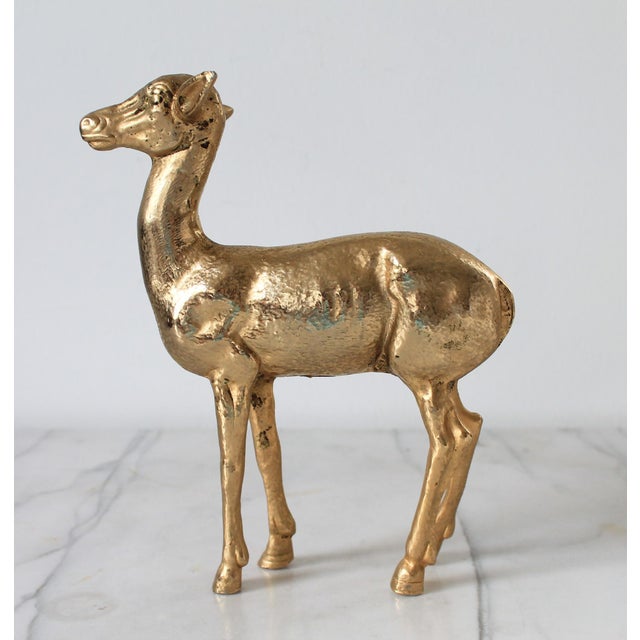 Figurative Vintage Italian Brass Deer Figurine For Sale - Image 3 of 13