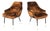 Italian Arm Chairs, 1950s, in Parisien Velvet With Brass Tipped Legs For Sale