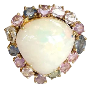 Bochic "Orient" Opal & Fancy Multi Color Pastel Sapphires In 18K Gold & Silver