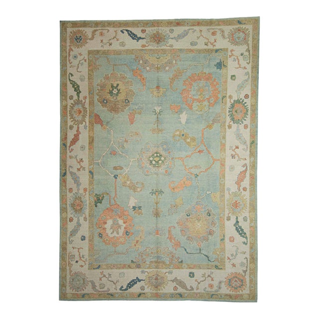 Turkish Oushak Rug 10'1" x 14'3" For Sale