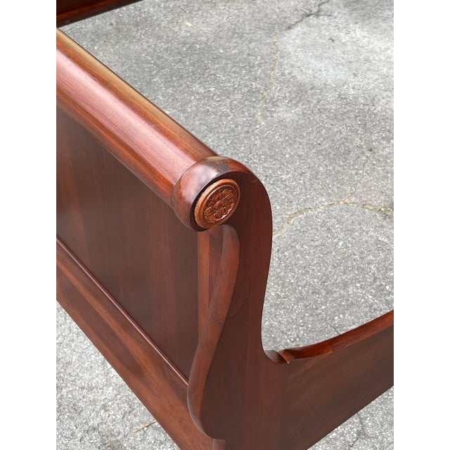 Vintage Pennsylvania House Solid Cherry Queen Sleigh Bed For Sale - Image 9 of 14