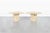 Crafted in Italy during the late 20th century, this exceptional pair of vintage travertine side tables embodies the...