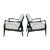 Early Ole Wanscher Ebonized Mahogany Lounge Chairs, 1950's - A Pair For Sale