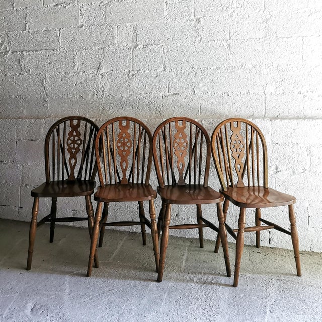 Antique Windsor Dining Chairs, 1920s, Set of 4 For Sale - Image 12 of 17