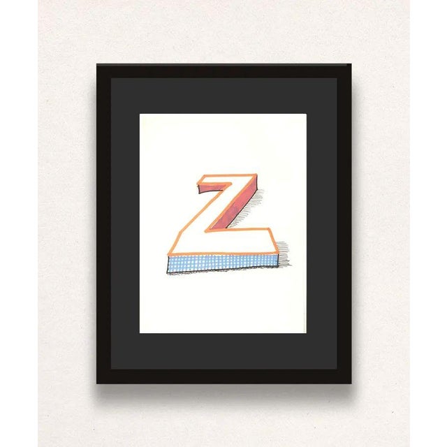 David Hockney, Z from Hockneys Alphabet, Lithograph, Framed For Sale - Image 4 of 4