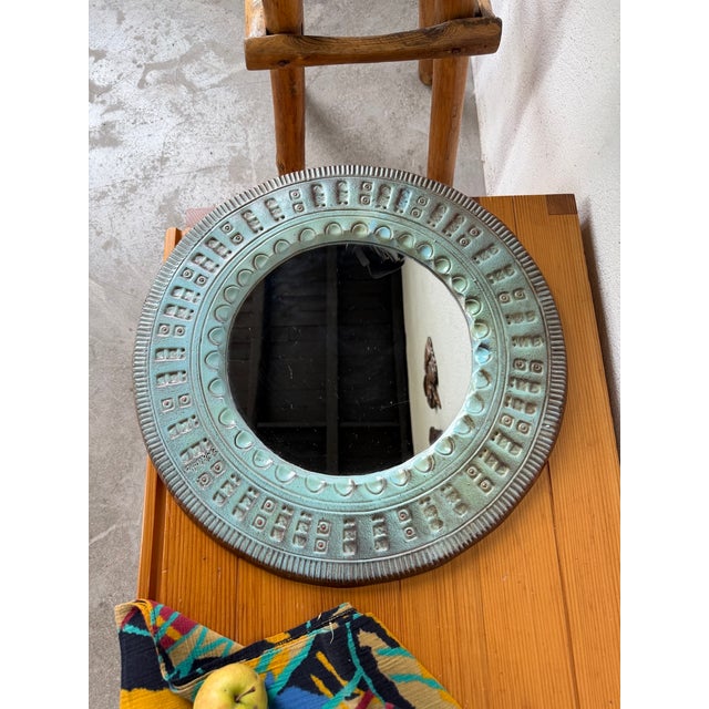 Vintage Italian Ceramic Art Mirror, 1990s For Sale - Image 15 of 18