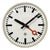 Grey Industrial Wall Clock from TN, 1960s For Sale