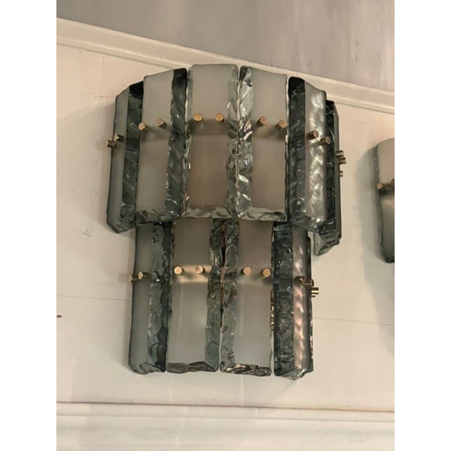 Modern Murano Ice Block Sconces - a Pair For Sale - Image 3 of 6