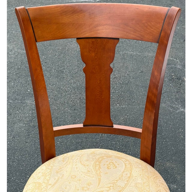 1990s Grange Furniture Solid Cherry Dining Chairs Made in France - Set of 10 For Sale - Image 5 of 12