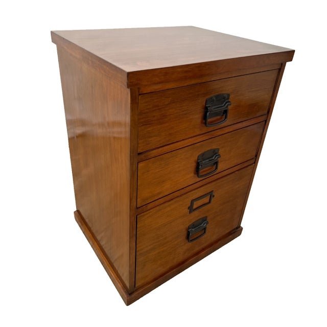 1990s Vintage File Cabinet Mission Arts and Crafts Style Three Drawers One Legal Size For Sale - Image 5 of 13