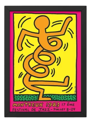 Montreux Jazz Festival Poster in Pink, by Keith Haring, 1983