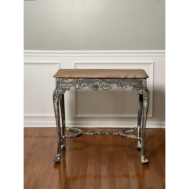 Late 19th Century 19th Century French Louis XV Style Paint Decorated Table in a Distressed Finish For Sale - Image 5 of 15