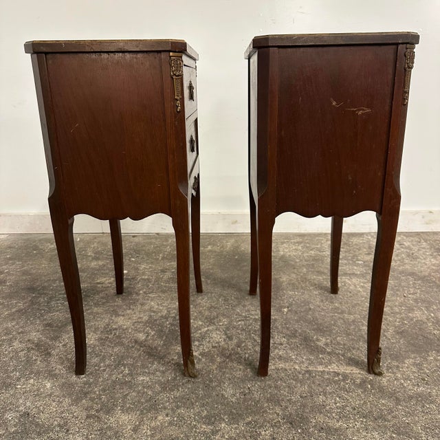 Late 19th Century Pair of Rococo-Style End Tables or Nightstands Hand Painted For Sale - Image 4 of 12