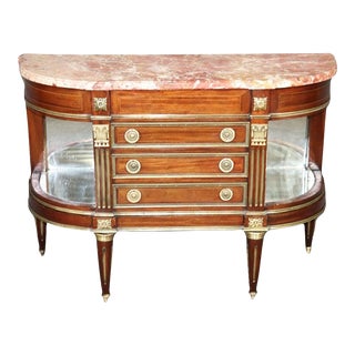 French Directoire Marble Top Bronze Mounted Sideboard Buffet For Sale