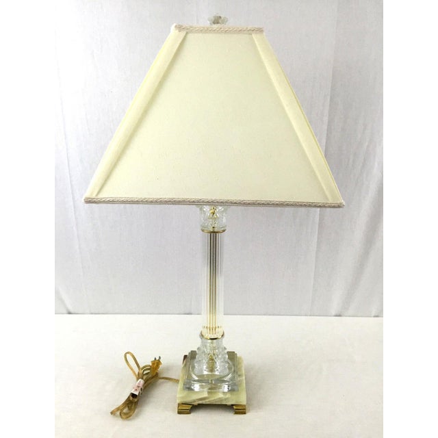 Vintage MidCentury Crystal Clear Industries European Crystal Marble Doric Neoclassical Column