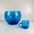Cobalt Blue Bubbled Glass Punch Set in the style of Biot, 1970, Set of 10 For Sale - Image 4 of 14