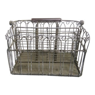 1960s Rustic Wire Caddy Carrier For Sale