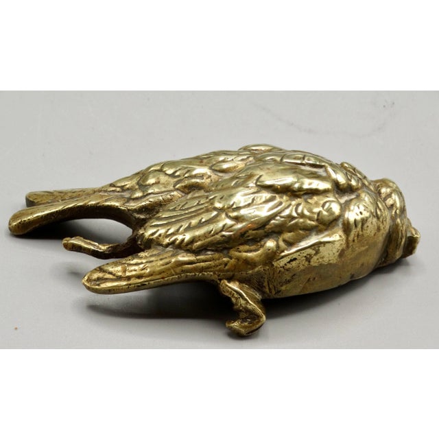 French Gilt Bronze Sparrow Bird Sculpture Paperweight Attributed to Comoléra For Sale - Image 4 of 8
