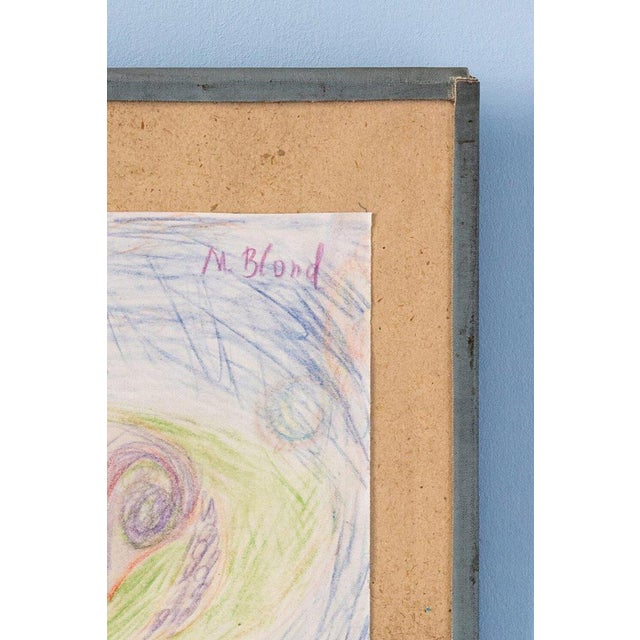 Maurice Blond, Resting Horse, Coloured Pencil on Paper, 1973 For Sale - Image 6 of 8