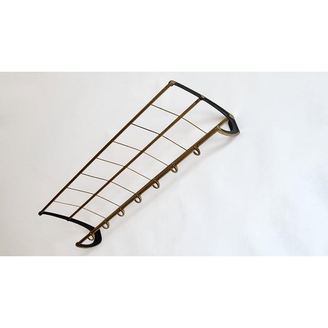 Mid-Century Modern Wall-Mounted Brass Coat Rack, Austria, 1950s For Sale - Image 12 of 13