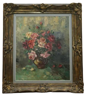 Fouley, Bouquet of Flowers, Oil Painting, Framed