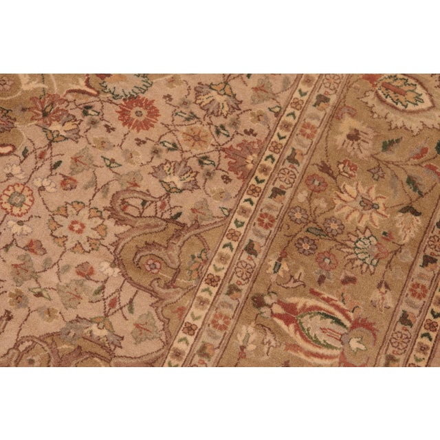 1990s Boho Chic Floral 1990's Pak-Persian Taupe/Green Wool Rug - 6'1'' X 9'0'' For Sale - Image 5 of 9