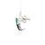 A pair of contemporary white gold J hoop earrings featuring oval-cut green emeralds. Each earring is adorned with a...
