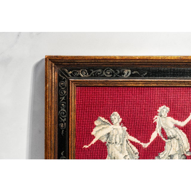 Step into the elegance of a bygone era with this charming vintage framed needlepoint panel, dating from the 1930s or...