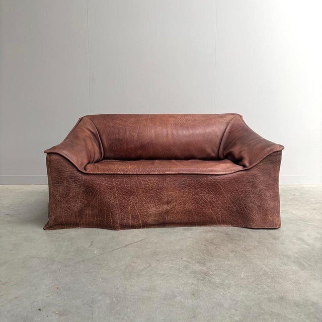 Vintage Leather 2-Seater Sofa, 1970s For Sale - Image 5 of 18