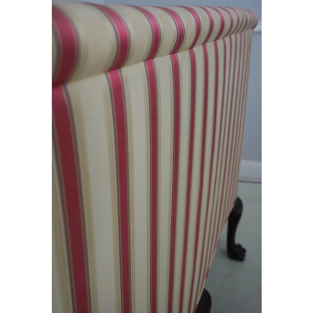 Vintage Upholstered Georgian Style Rolled Arm 6 Leg Loveseat For Sale - Image 10 of 18