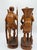 Vintage Mid-Century Philippine Igorot Hand-Carved Wood Tribal Statues – Pair (Male Warrior & Female Gatherer) For Sale - Image 4 of 5