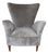 High-Back Armchair in Grey Velvet, 1950s For Sale