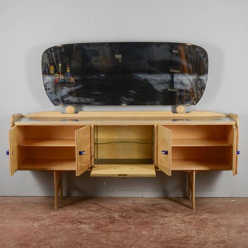 Wood Sideboard with Ginori Handles by Ico Parisi, 1960s For Sale - Image 7 of 9