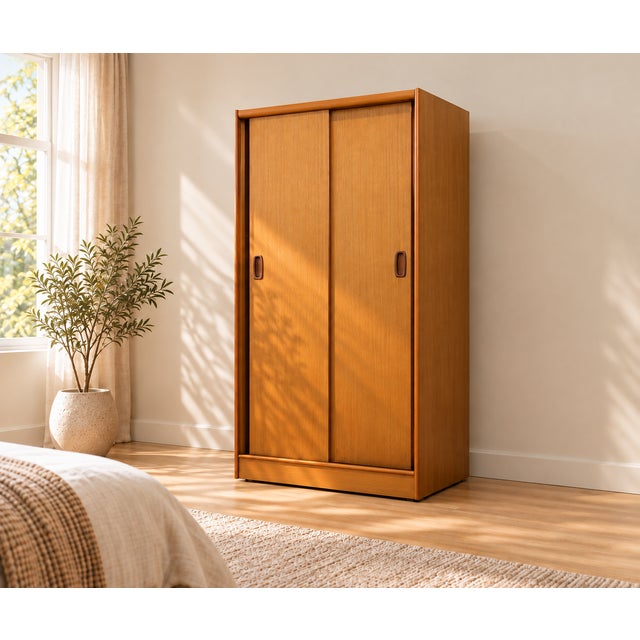 Mid-Century Modern Teak Double Sliding Door Wardrobe from Austinsuite, 1960s For Sale - Image 3 of 12