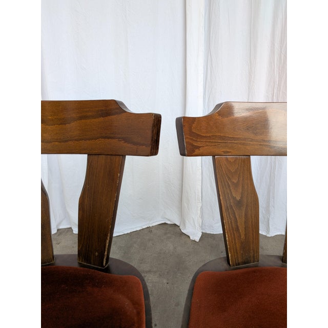 Vintage Tyrolean Dining Chairs with Red Fabric Seats, 1970s, Set of 4 For Sale - Image 15 of 18