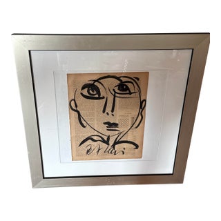 1970s Peter Keil Early Abstract Painting on Newspaper For Sale