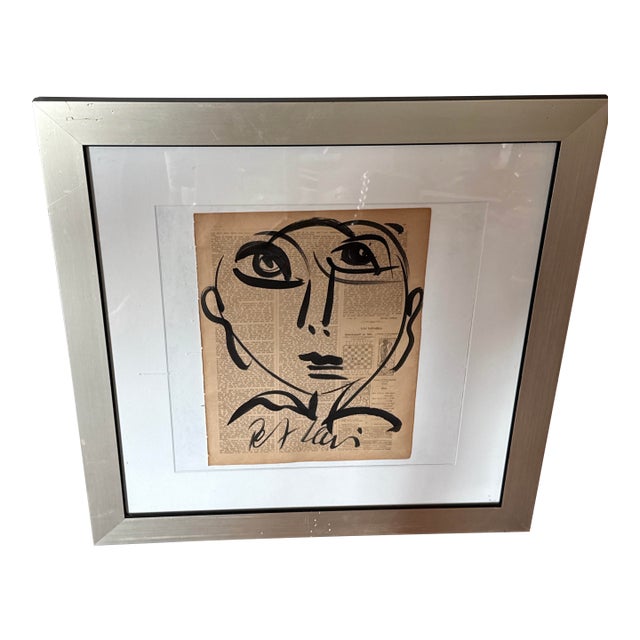 1970s Peter Keil Early Abstract Painting on Newspaper For Sale