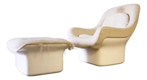 1960s Lounge Chair in Fiberglass and Cato Fabric, Attributed to Bill Stephens for Knoll