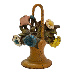 Antique Flower Basket Hubley Cast Iron Doorstop