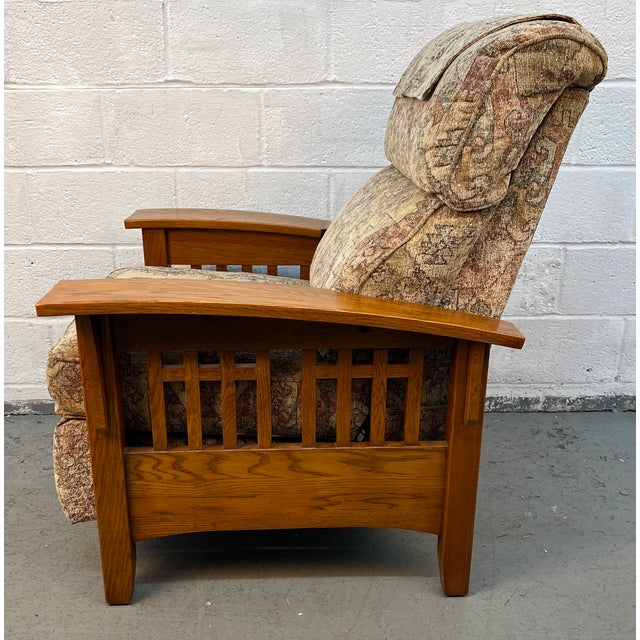 Late 20th Century Pair of Mission Style Reclining Lounge Chairs For Sale - Image 11 of 15