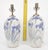 Ceramic Pair of Ceramic White & Flow Blue Artist Signed Vase Shape Table Lamps MINT For Sale - Image 7 of 9