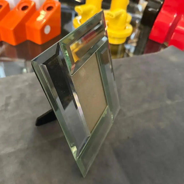 1970s 1970s Mid-Century Modern Mirror and Glass Italian Picture Frame For Sale - Image 5 of 13