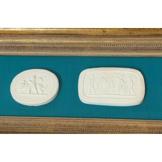 Framed Group of Seven Italian Grand Tour Cast Plaster Intaglios, 19th Century For Sale - Image 13 of 18