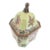 Chinoiserie Style Crackle Glaze Porcelain Lidded Jar With Dog Finial For Sale