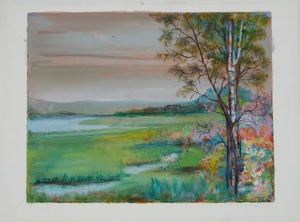 Torres, Birch Landscape, Mixed Media